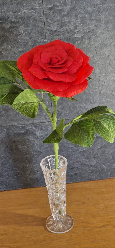 Handmade red paper rose proposal gift