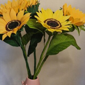 Handmade crepe paper sunflower decoration 45cm