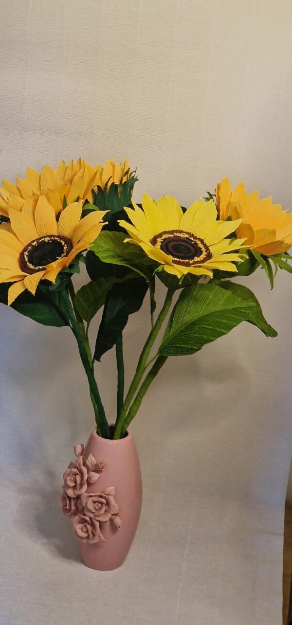 Handmade crepe paper sunflower decoration 45cm