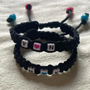 Personalized Name Bracelet Handmade – Custom Letter Beaded Bracelet with Heart