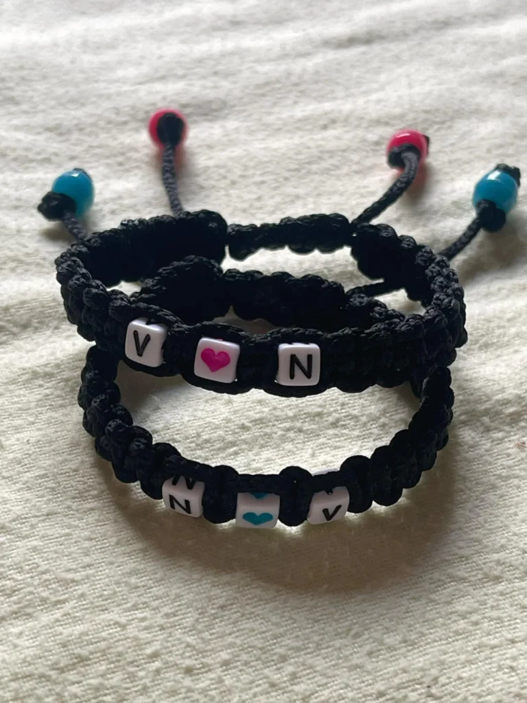 Personalized Name Bracelet Handmade – Custom Letter Beaded Bracelet with Heart