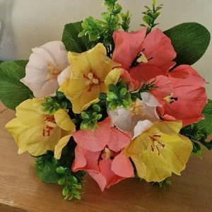 handmade orange and peach tulip bridal bouquet wedding flowers