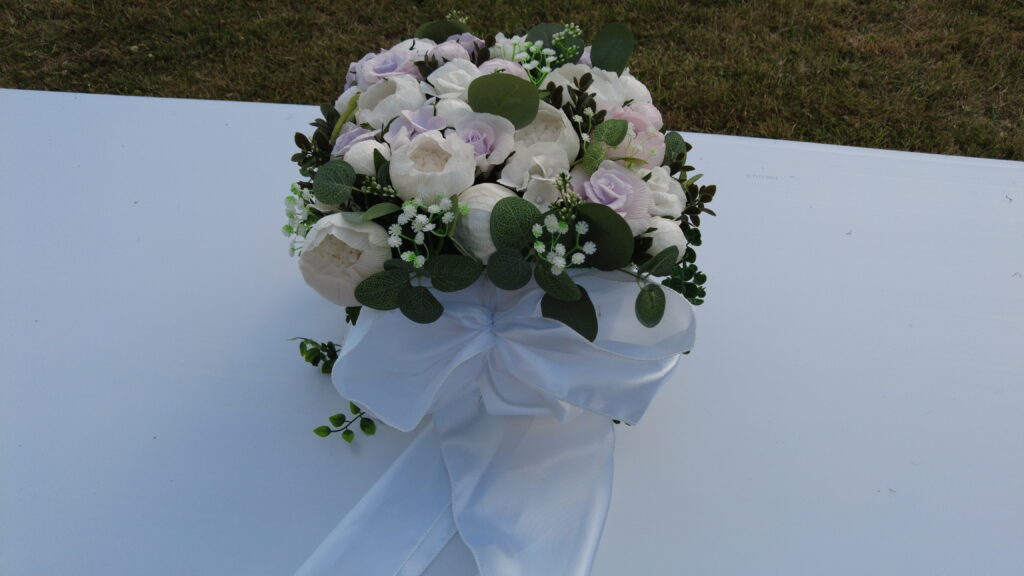 Handmade White & Blush Rose Floral Arrangement