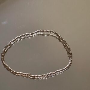 Minimalist Silver Beaded Bracelet – Handmade Dainty Bracelet