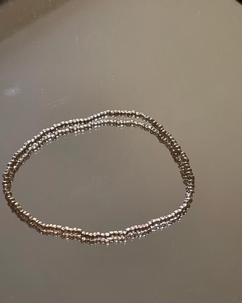 Minimalist Silver Beaded Bracelet – Handmade Dainty Bracelet