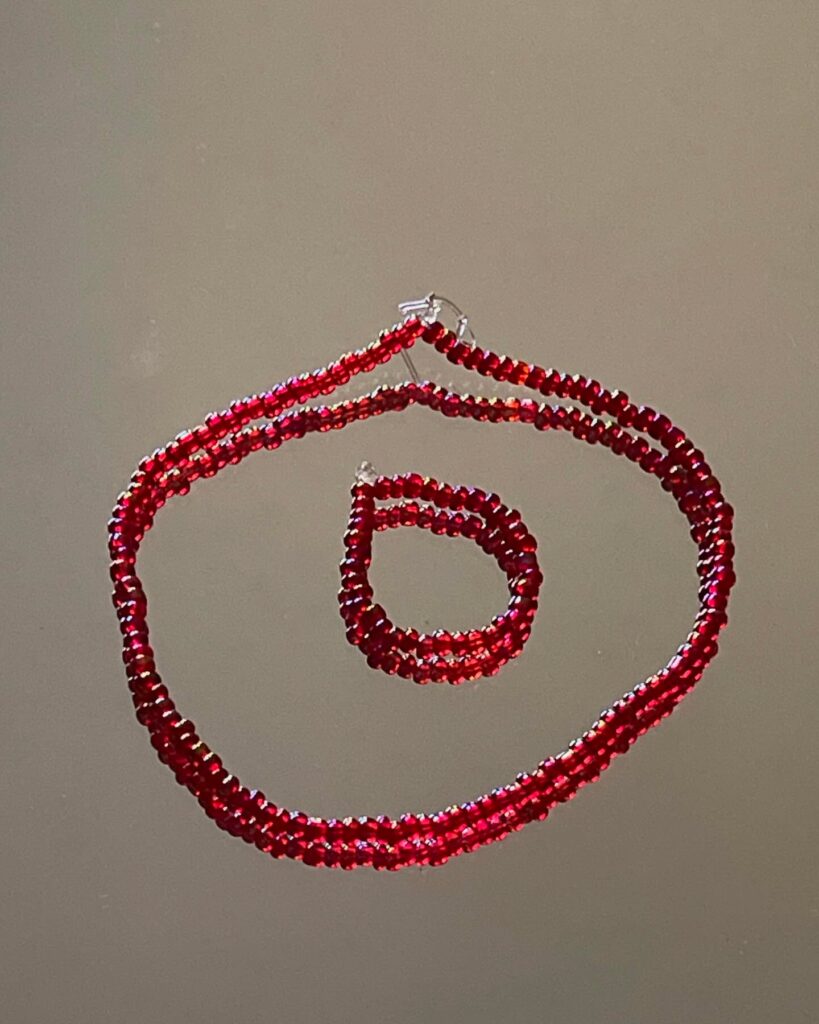 Ruby Red Beaded Set