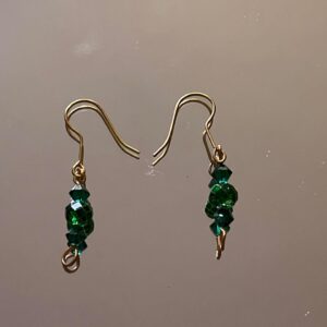 Emerald Green Crystal Drop Earrings – Handmade Jewellery