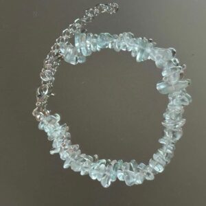 Clear Light Blue Natural Stone Chip Bracelet
