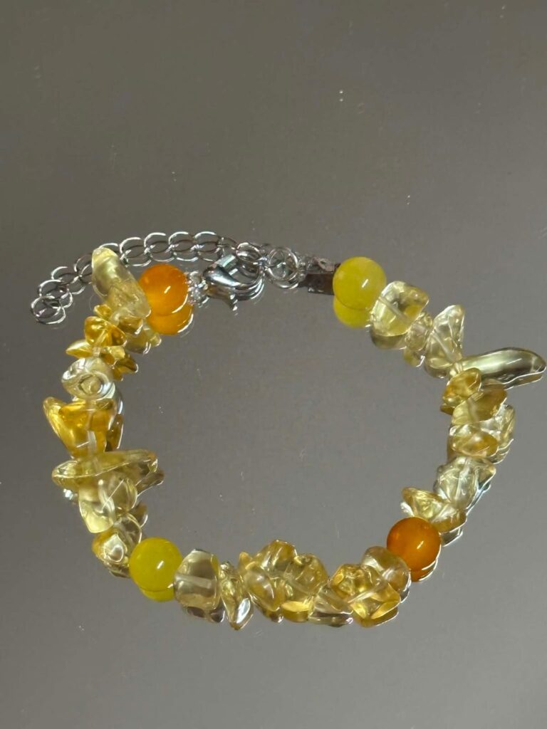 Yellow Natural Stone Chip Bracelet