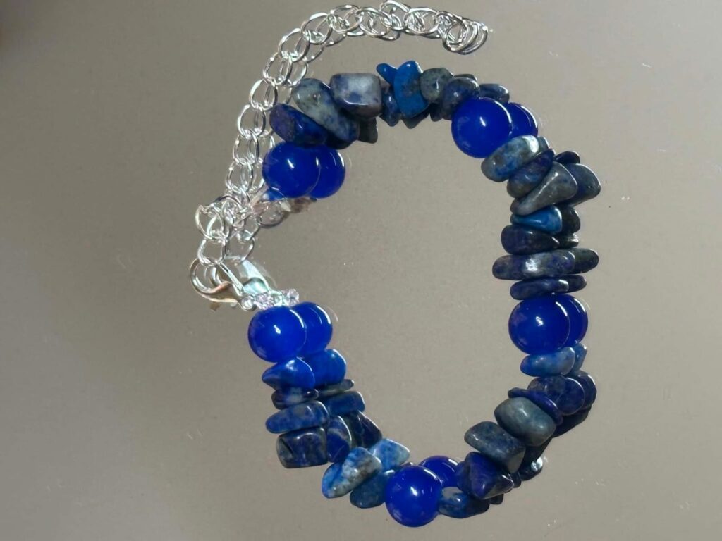Blue Natural Stone Chip Bracelet