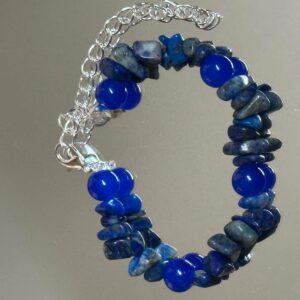Blue Natural Stone Chip Bracelet