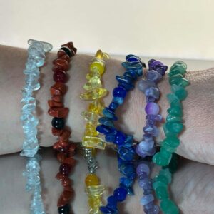 Natural 7 Chakra Stone Chip Bracelet Set – 6 Colours