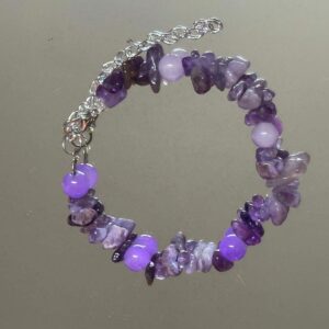 Purple Natural Stone Chip Bracelet